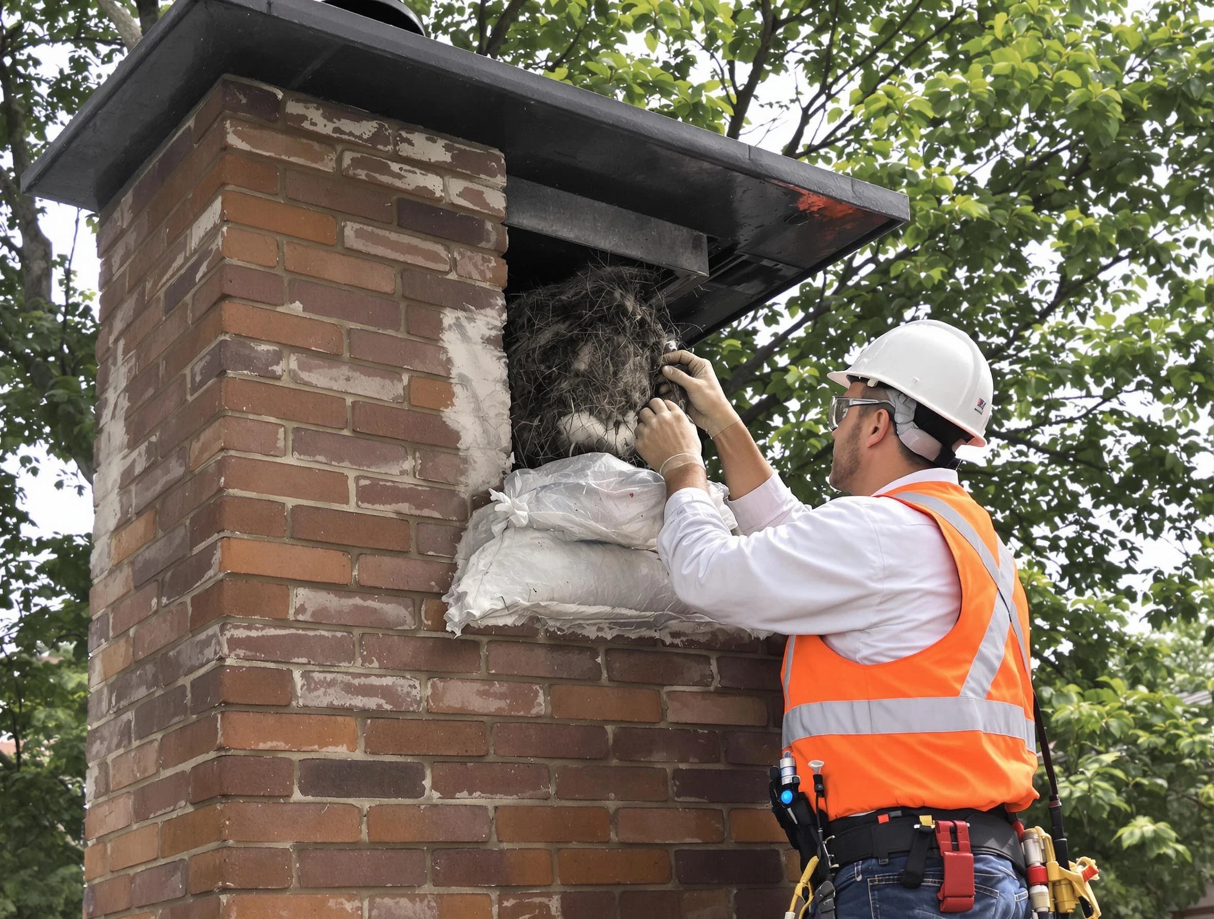 Humane removal of debris and animals by Peachtree City Chimney Sweep in Peachtree City, GA