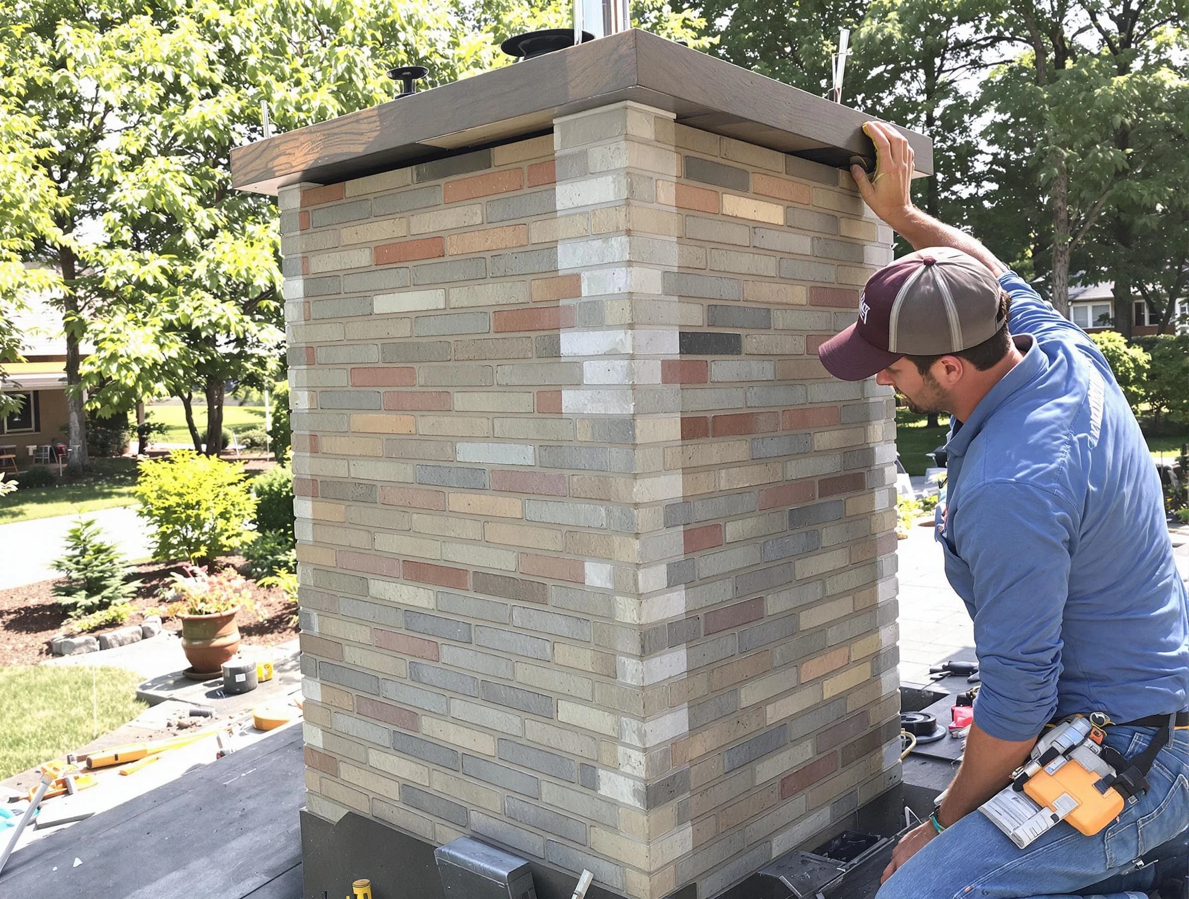Peachtree City Chimney Sweep completing a modern chimney remodel in Peachtree City, GA