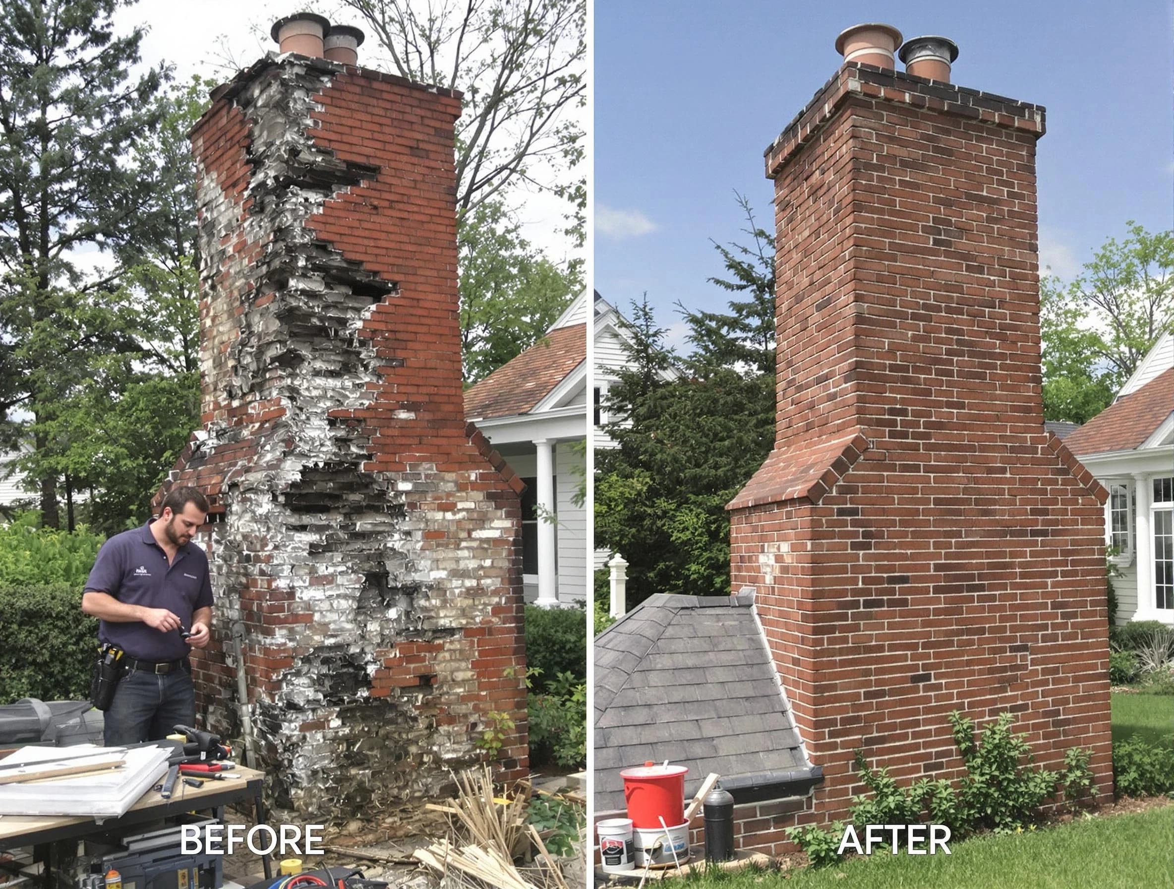Peachtree City Chimney Sweep performing a full chimney restoration in Peachtree City, GA