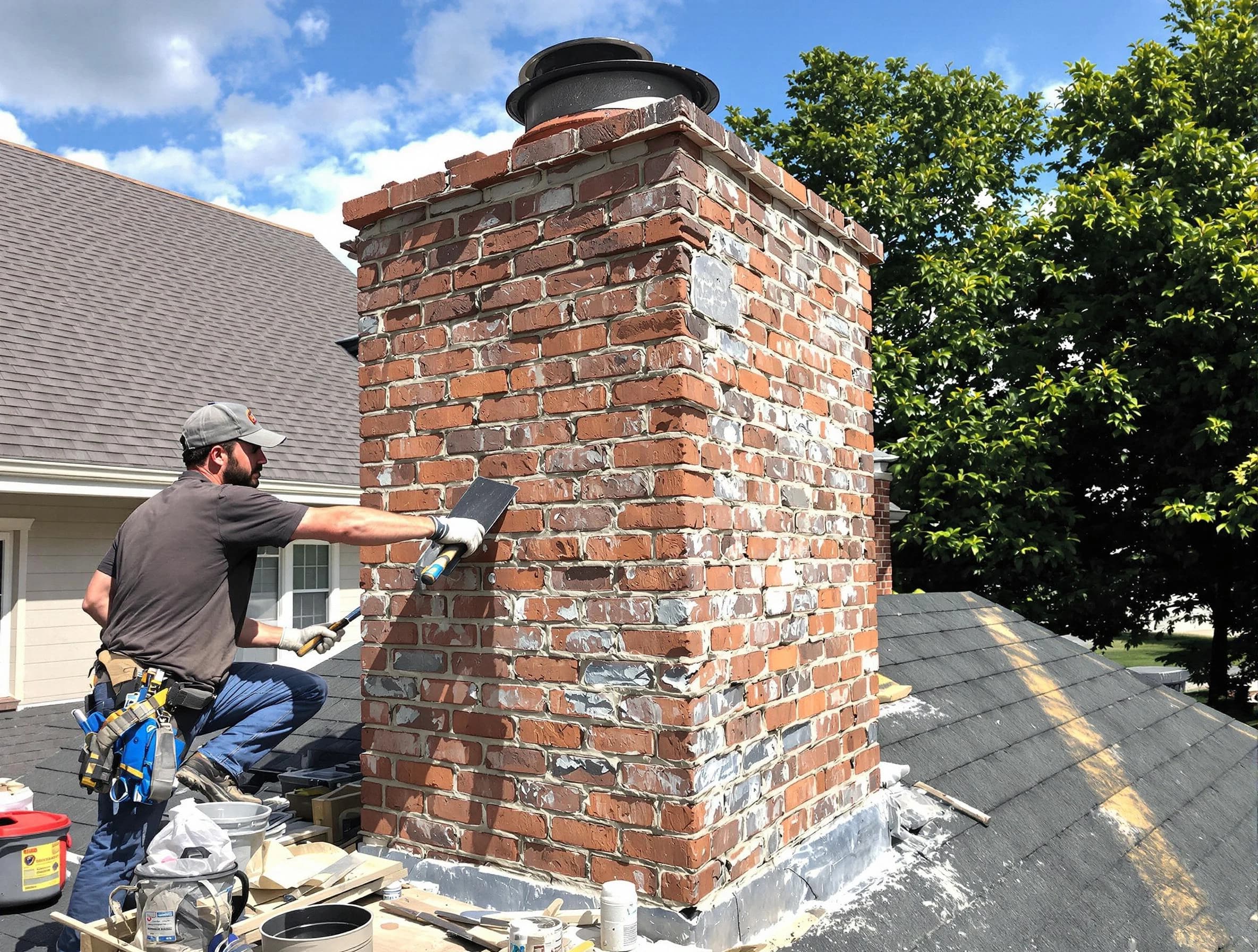 Completed chimney rebuild by Peachtree City Chimney Sweep in Peachtree City, GA