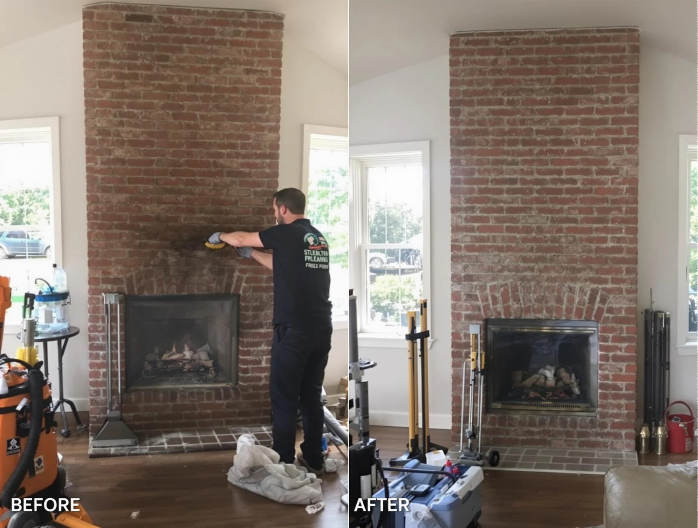 Finished chimney sweeping service by Peachtree City Chimney Sweep in Peachtree City, GA