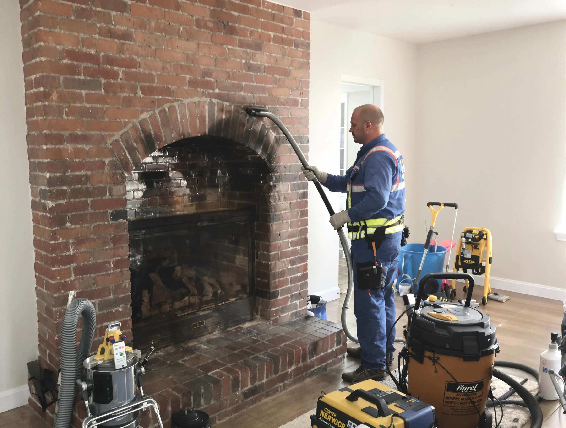 Peachtree City Chimney Sweep expert performing detailed chimney sweep in Peachtree City, GA