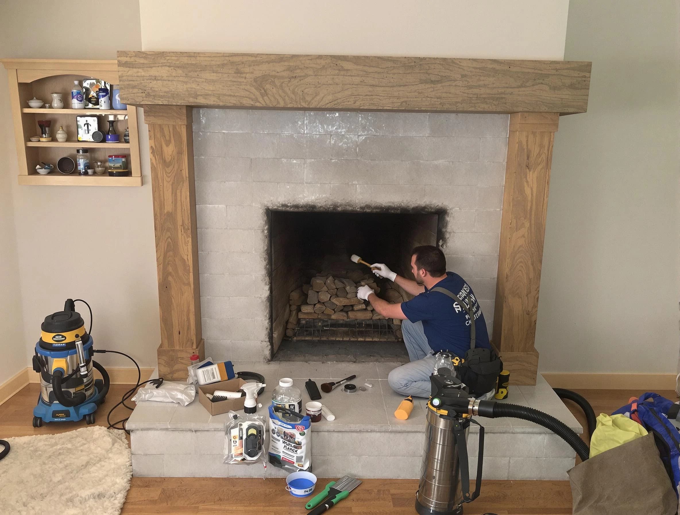 Detailed creosote removal process by Peachtree City Chimney Sweep in Peachtree City, GA