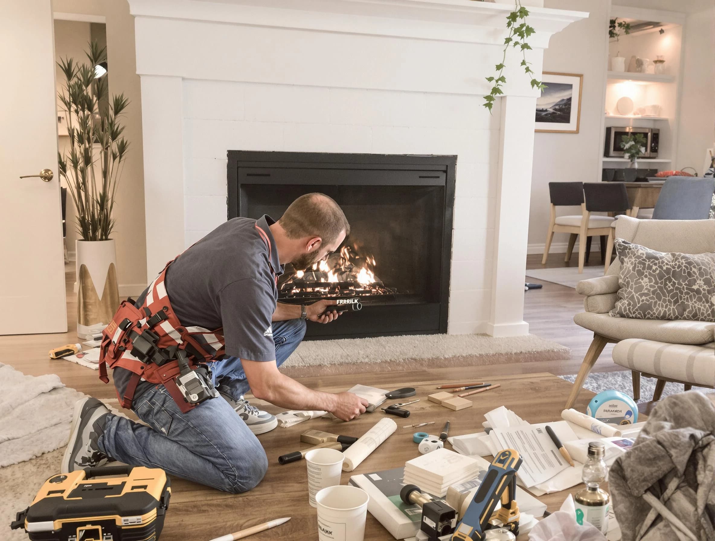 Peachtree City Chimney Sweep performing fireplace repair in Peachtree City, GA