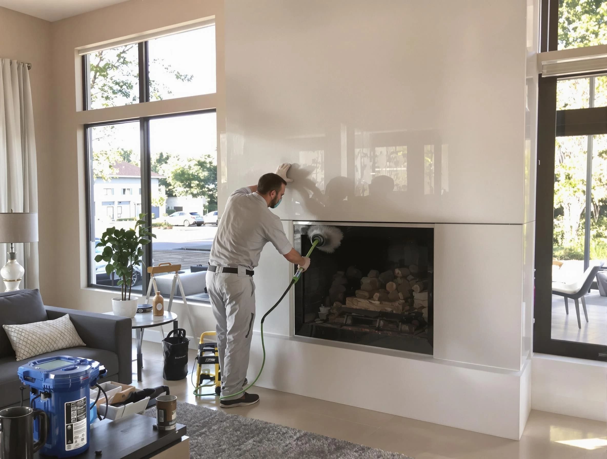 Peachtree City Chimney Sweep performing thorough soot removal in Peachtree City, GA