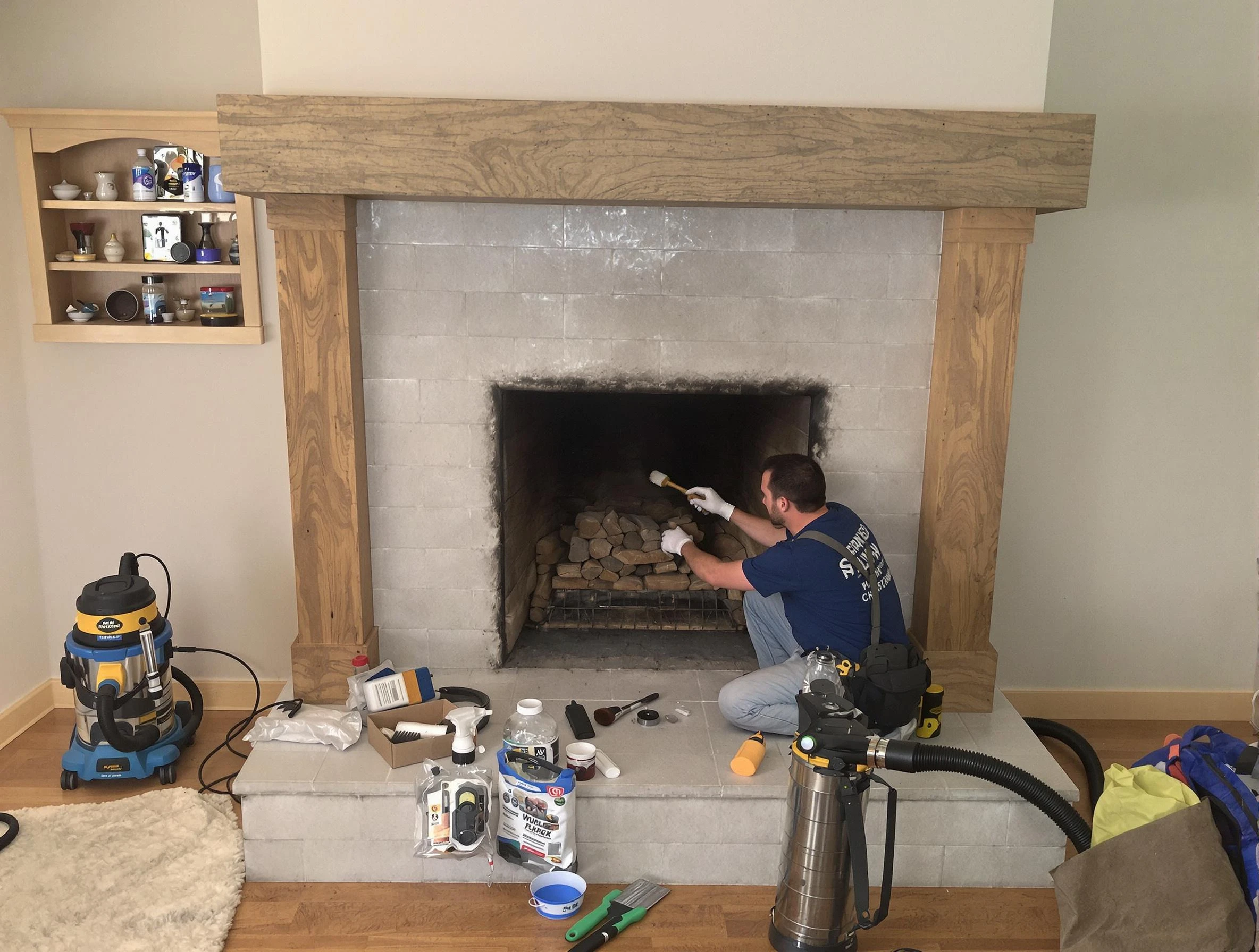 Detailed creosote removal process by Peachtree City Chimney Sweep in Peachtree City, GA