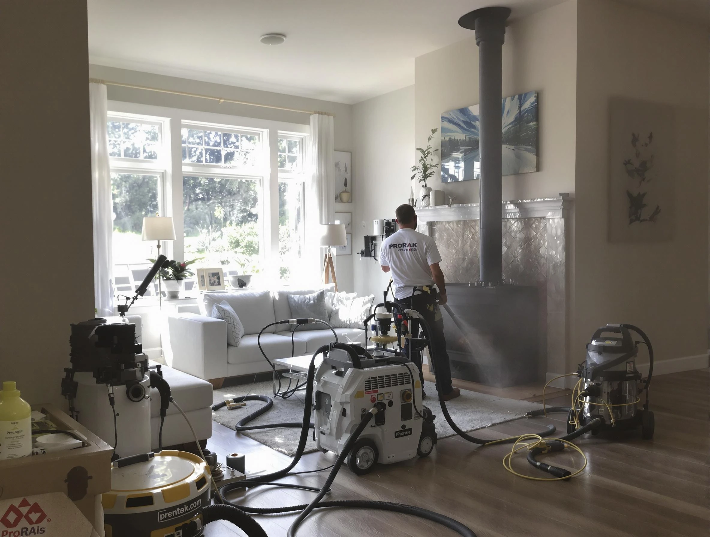 Soot removal service by Peachtree City Chimney Sweep for a fireplace in Peachtree City, GA